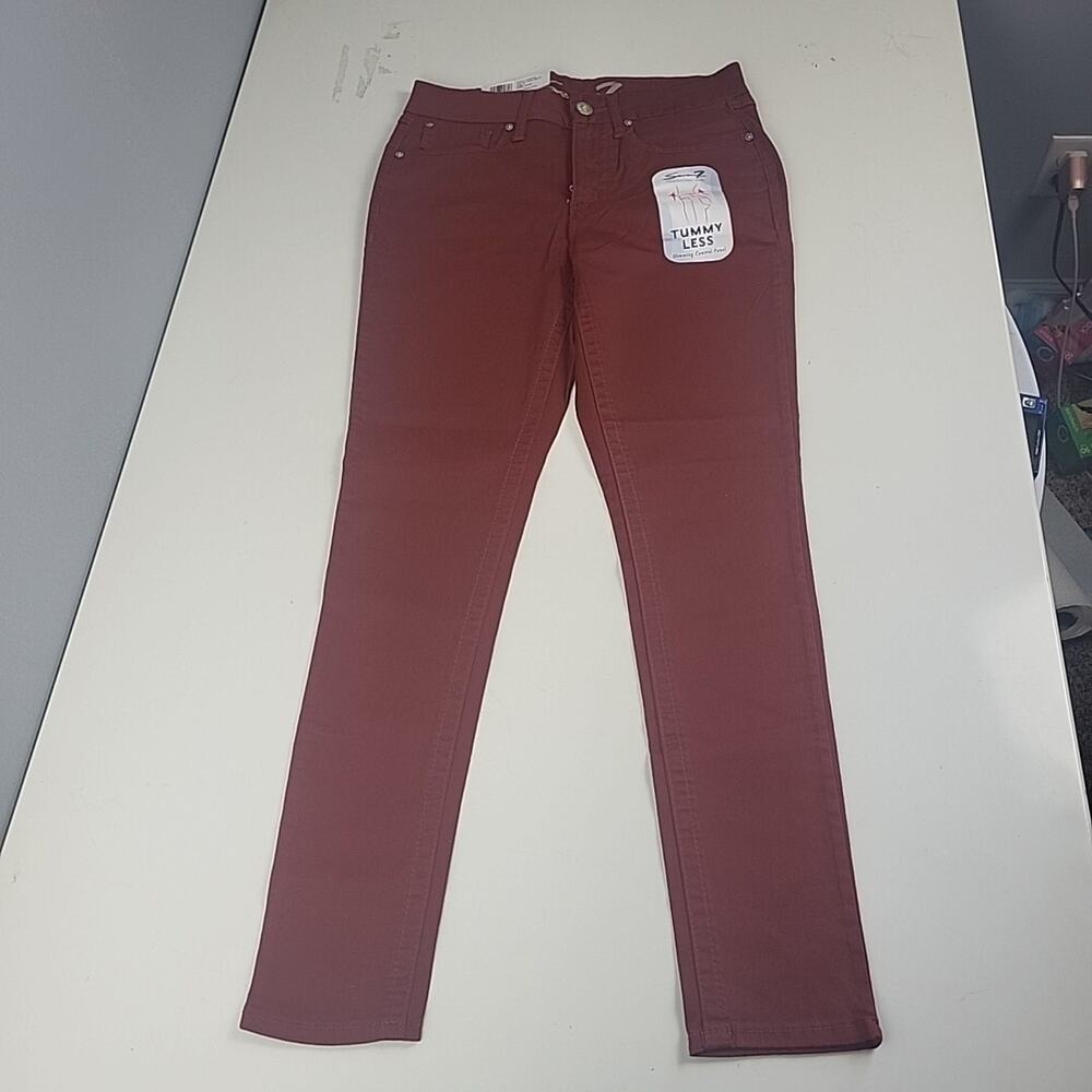 Seven 7 Jeans Tummy Less Slimming High Rise Skinny Brick Red NWT